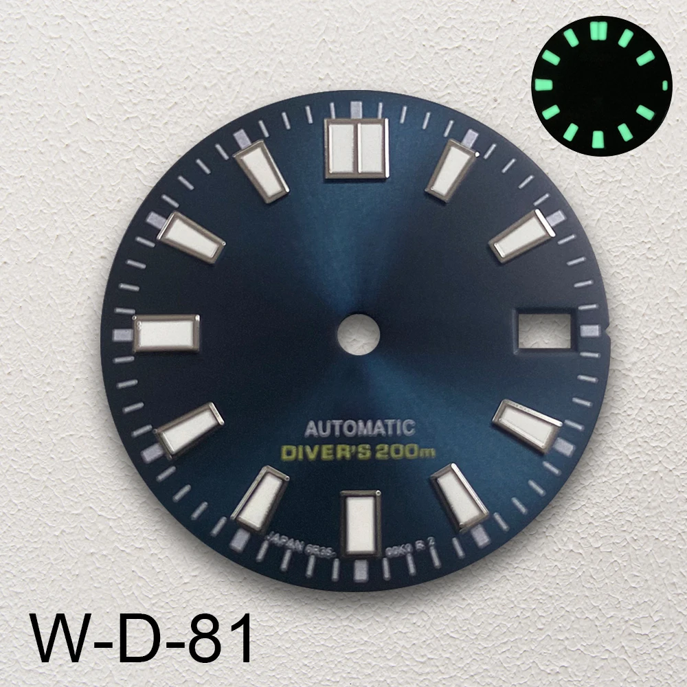 28.5mm S Logo Sunburst Dial Fit NH35/NH36 Japanese Movement Green Luminous Diving High-Quality Watch Modification Accessories