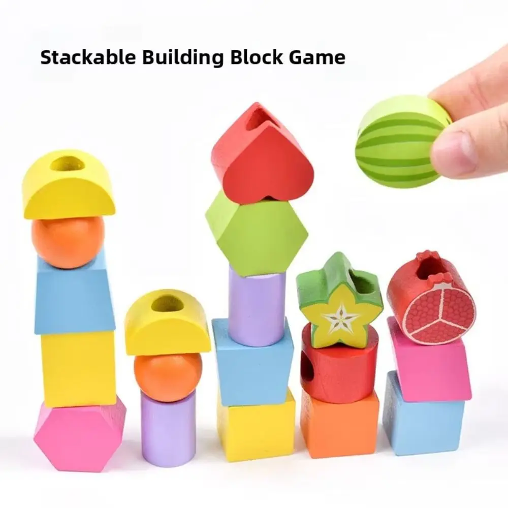 Drewniane zabawki edukacyjne Montessori dla najmłodszych, wspierające koordynację ręka-umysł, rozpoznawanie koralików i rozwój intelektualny dzieci.