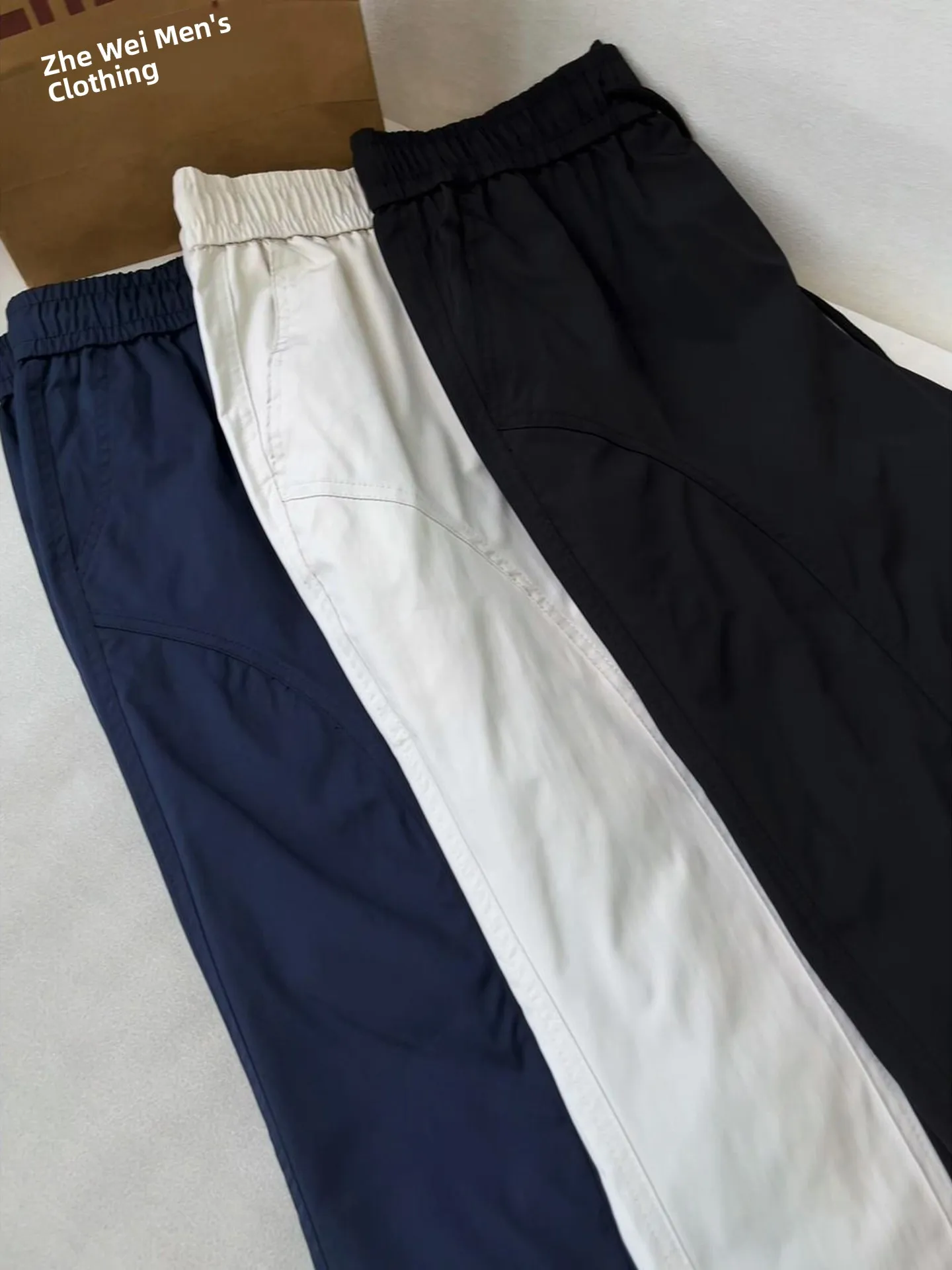 

Мужские брюки American Sle Slim Fit прямого кроя, весенне-летние, тонкие, из ледяного шелка, быстросохнущие, рабочие, водонепроницаемые, повседневные