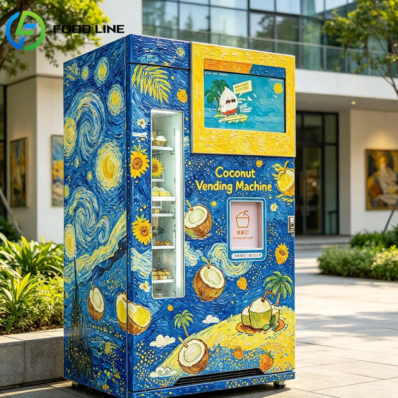 Máquina Expendedora Inteligente de Coco con IA, Extractor de Agua de Coco Fresca, Dispensador Automático de Bebidas para Uso Comercial, Personalizable