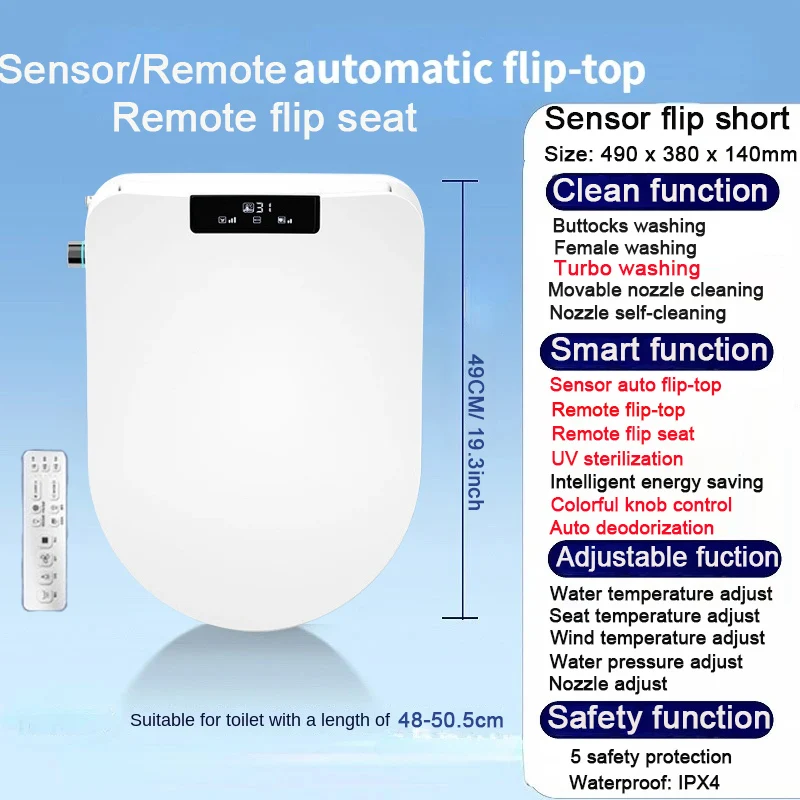 U Smart Toilet Auto Flip Top One-touch Control Warm Air Drying Heated Seat Wc Intelligent Bidet Washlet Electronic Bidet Seats