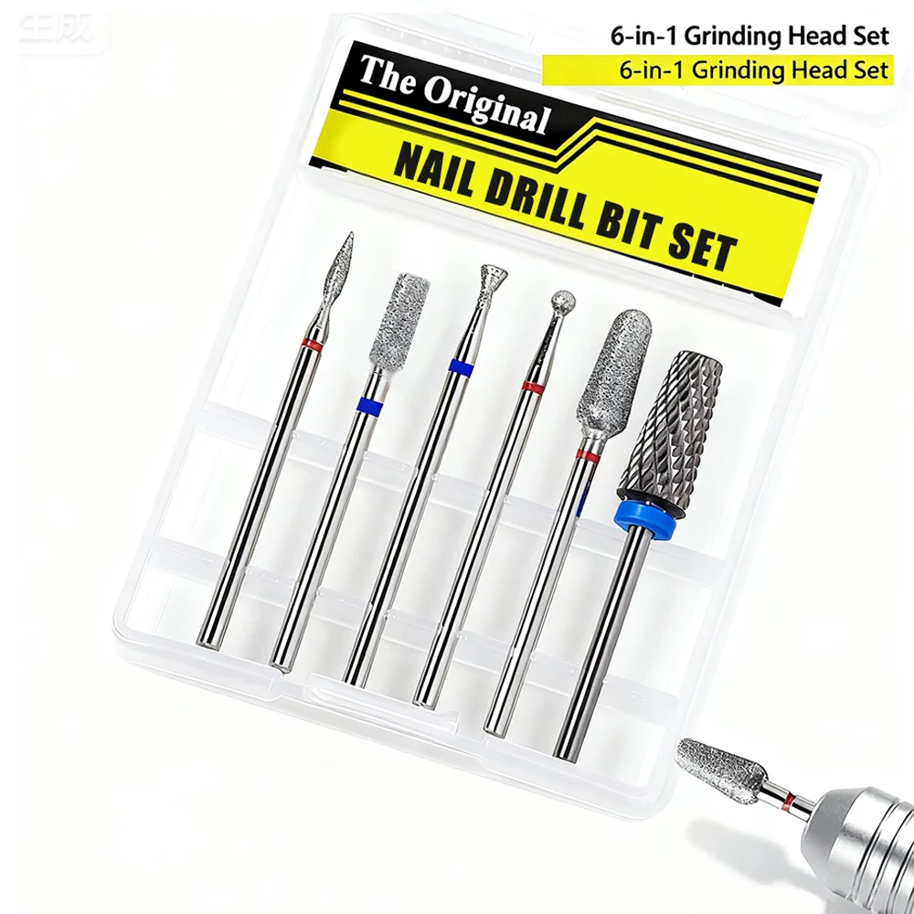 Nail Drill Machine Replacement Head Refills 3/32” Tungsten Carbide Professional Drill Bits Sets