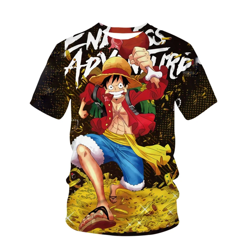 Fashion Kid Anime One Piece Luffy T Shirt Boy Clothing Kids Boys Tshirt Children T-shirt Summer Short Sleeve Tops Tees