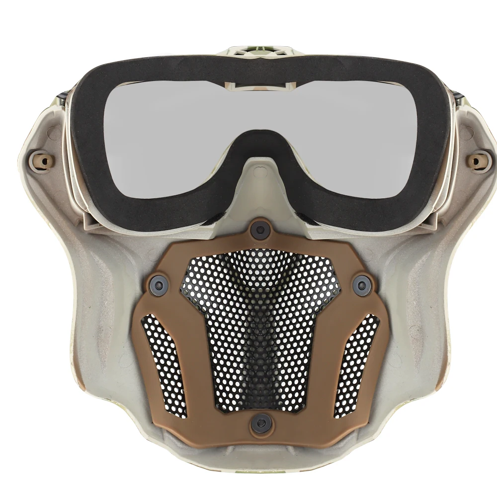 WST-Máscara de cara completa táctica Airsoft Paintball, máscara facial con ventilador, transpirable, antiniebla, caza, tiro, gafas protectoras