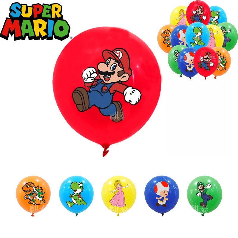 

Super Mario Bros Anime Peripherals Balloon Luigi Yoshi Toad Cute Figure Children Partys Balloon Decorative Supplies Toys Gifts