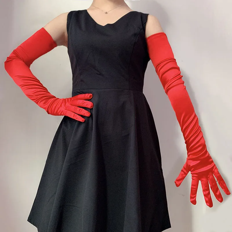 Women 70CM Lengthen Satin Gloves Opera Performance Clothing Accessories Long Mittens Elegant Wedding Evening Party Etiquette image 2