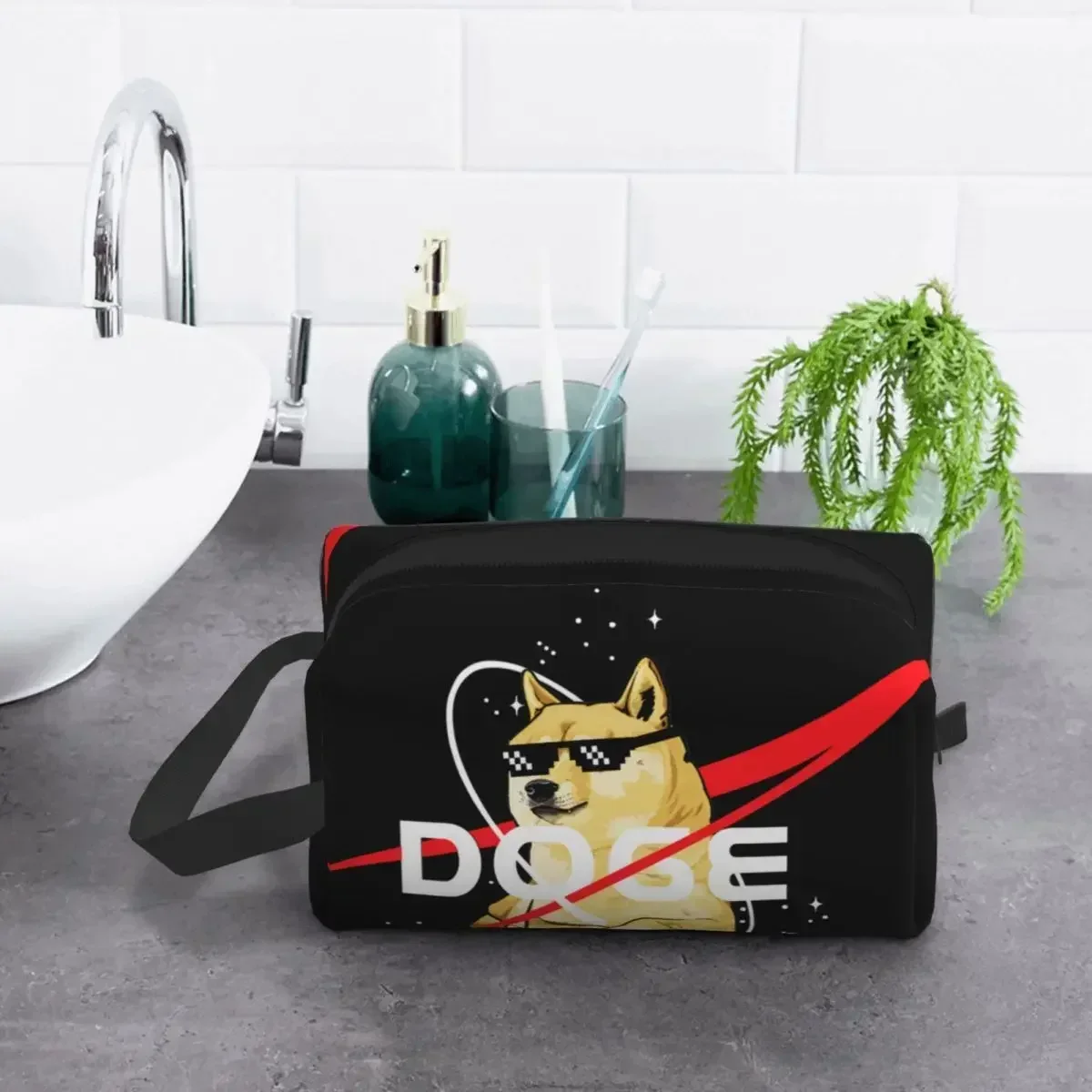 

Cheems Dog Shiba Inu Meme Cosmetic Makeup Beauty Storage Dopp Kit