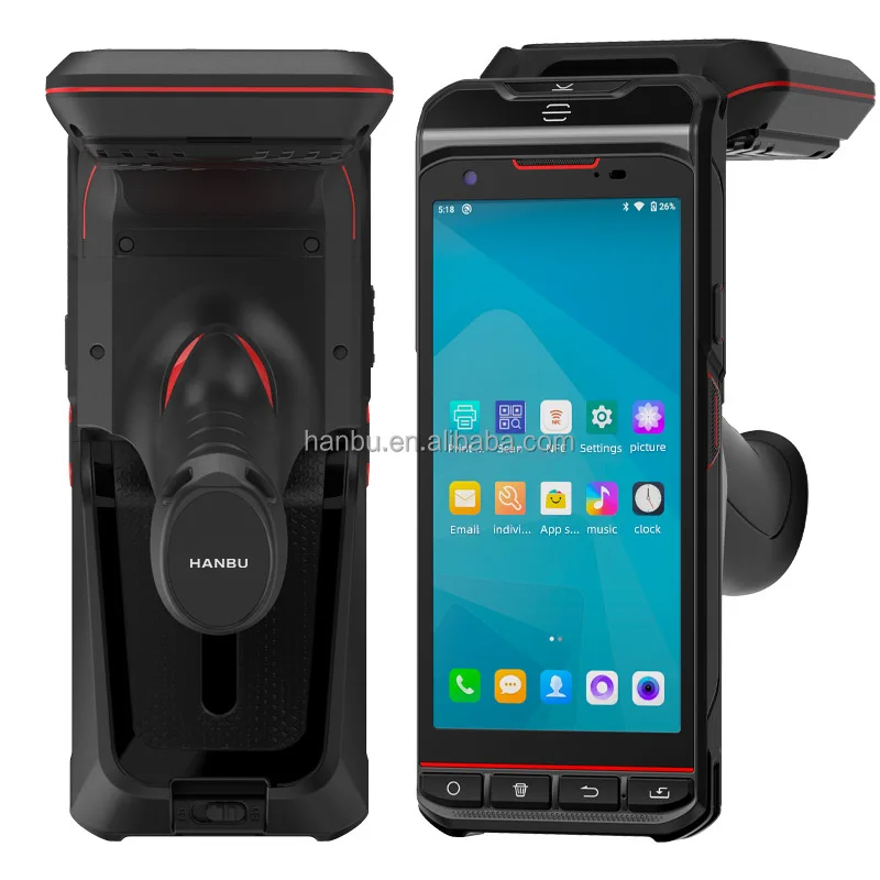 

Android 13 UHF RFID Handheld PDA 1d 2d Barcode Scanner 4G NFC WiFi BT Touch Screen for Warehouse Logistics Rugged PDA