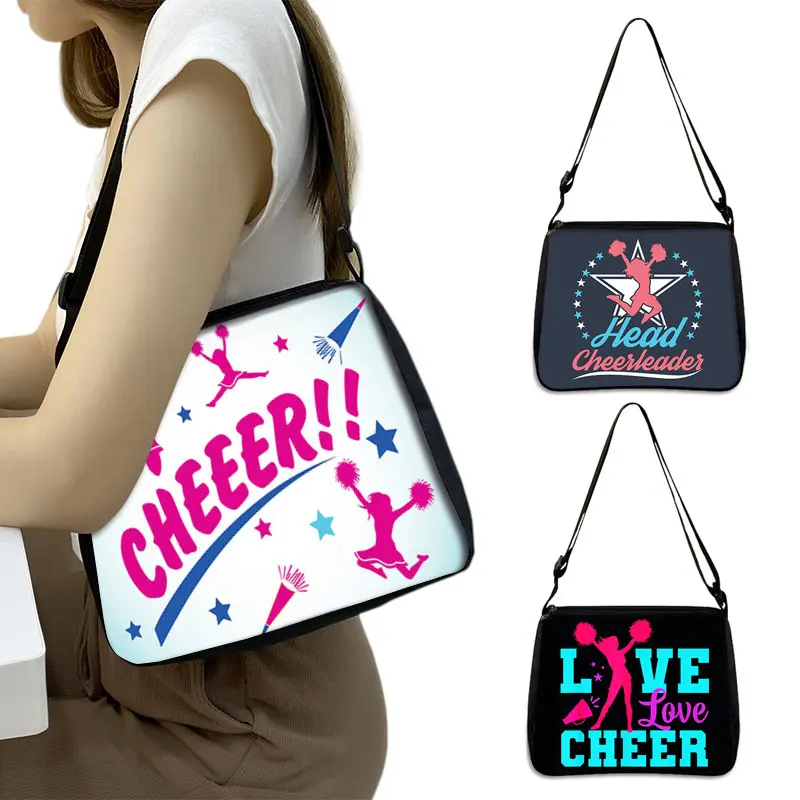 Cheerleading Causal Totes Women Handbag Cheerleader Shoulder Bags for Travel Phone Purse Holder Fashion Messenger Bag