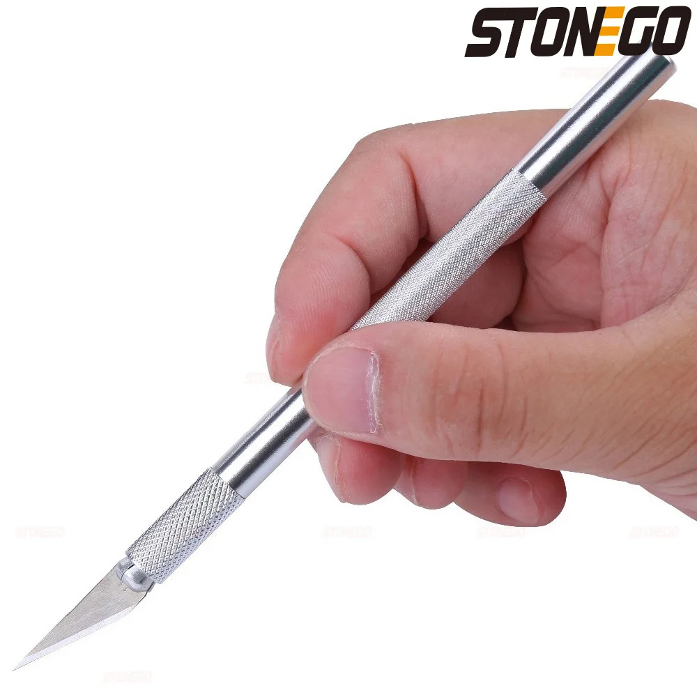 STONEGO Paper Cutter Pen Knife Scalpel Steel Blades Engraving Knives for Crafts Arts Drawing DIY Repair Hand Tools