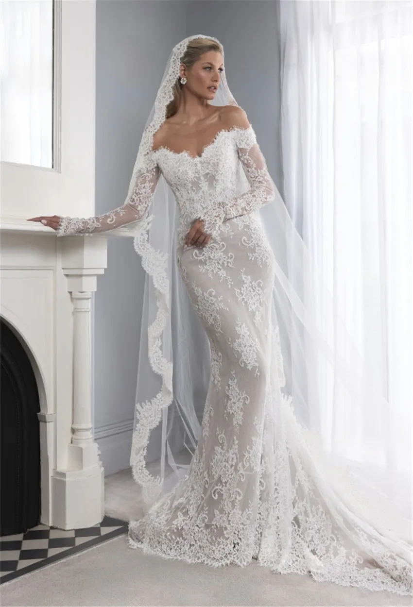 Mermaid Wedding Dress Vestido De Novia Encaje Long Sleeve Vestidos Curvy Bespoke Boda Civil Abito Sposa Gelinlik Modelleri 2025