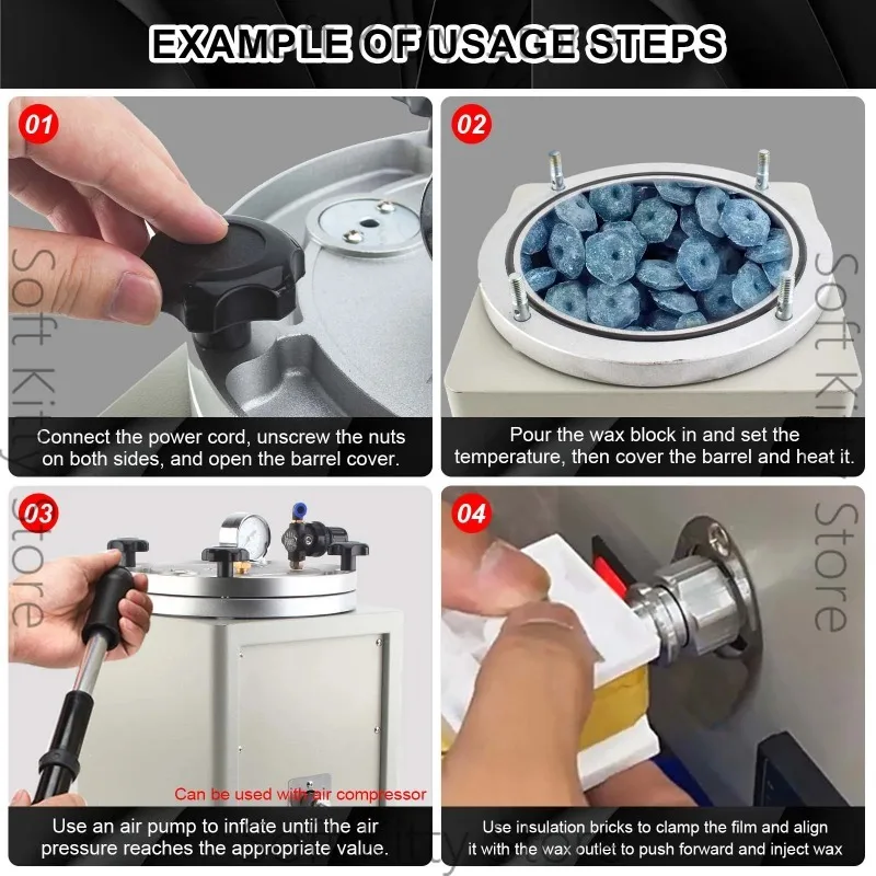 Professional Jewelry Wax Injector - 200ml Digital Auto Machine, Vacuum Casting Tool for Rings/Pendants, Studio & DIY Use