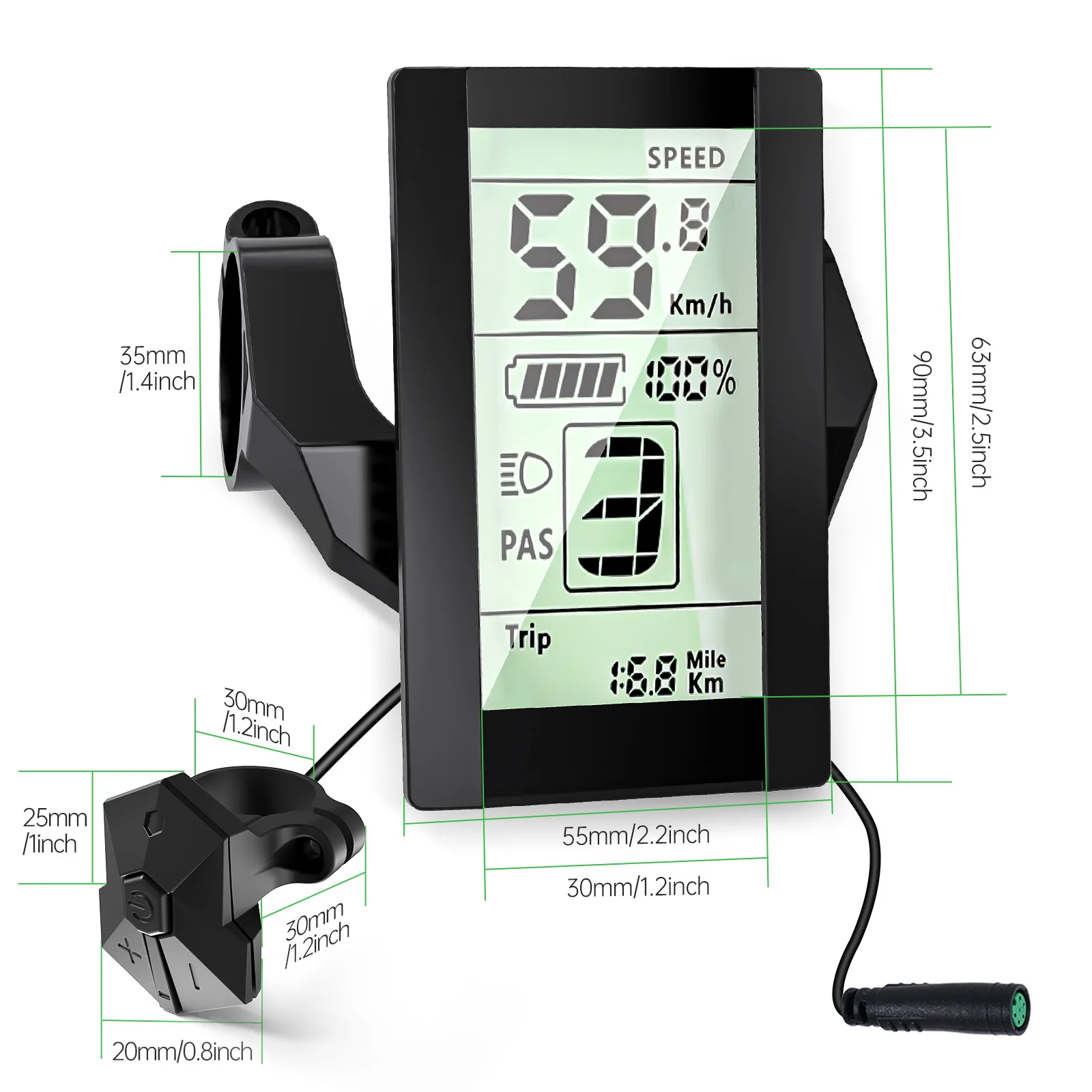 شاشة لوحة 800S، شاشة عرض الدراجة الإلكترونية، عداد الدراجة الكهربائية 5 دبوس 24 فولت 36 فولت 48 فولت 52 فولت شاشة لوحة سكوتر عالمية #4