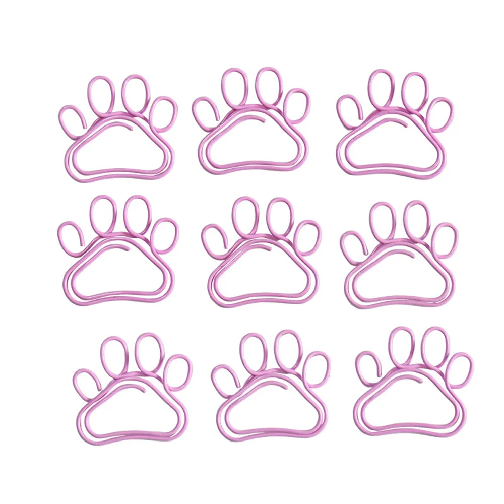 

1pcs/lot Cute Cat Paw Paper Clip Pink Metal Bookmark Note Clip Page Marker for Office School Wedding Party Valentine Decoration