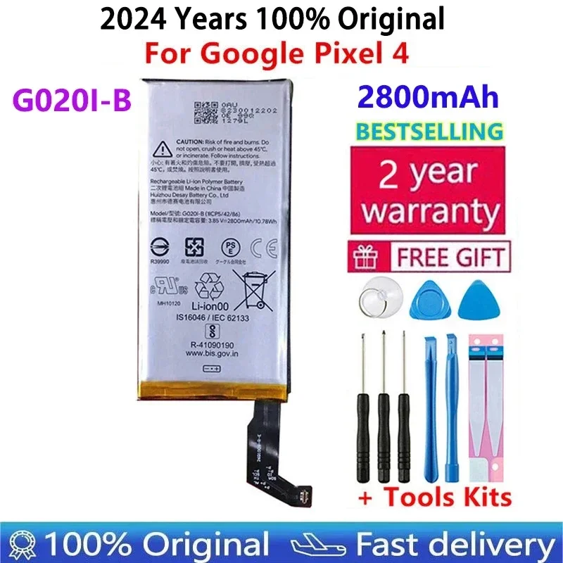 

Original Phone Replacement Battery 2800mAh For Google Pixel4 Pixel 4 G020I-B Genuine Latest Production Batteries Fast Shipping