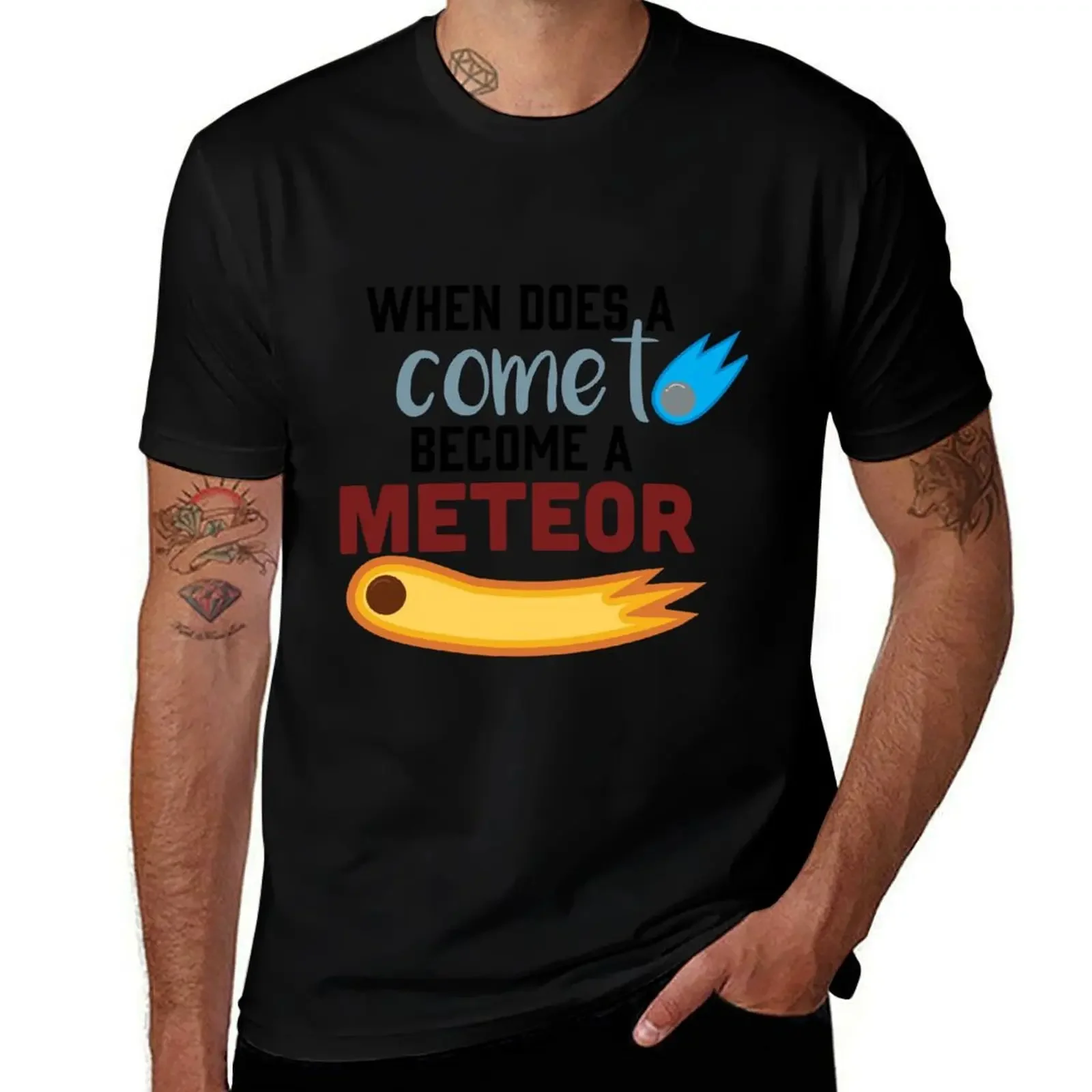 

When does a comet become a meteor T-Shirt blacks Man t-shirt luxury clothing labubu blanks mens tall t shirts