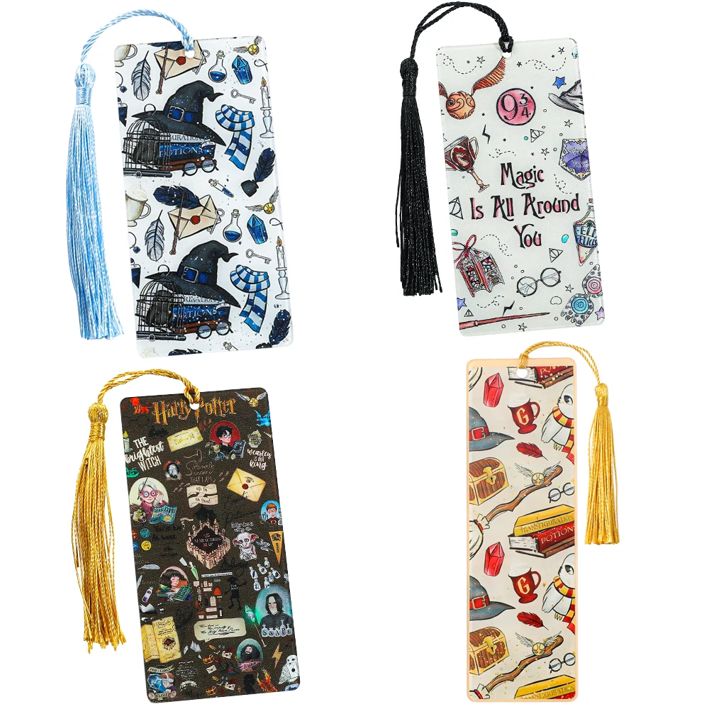 

Harry Potter Anime Bookmarks Magic Hat Flying Broom Golden Flying Thief Magic Fiction Fan Reading Accessory Hogwarts Gift