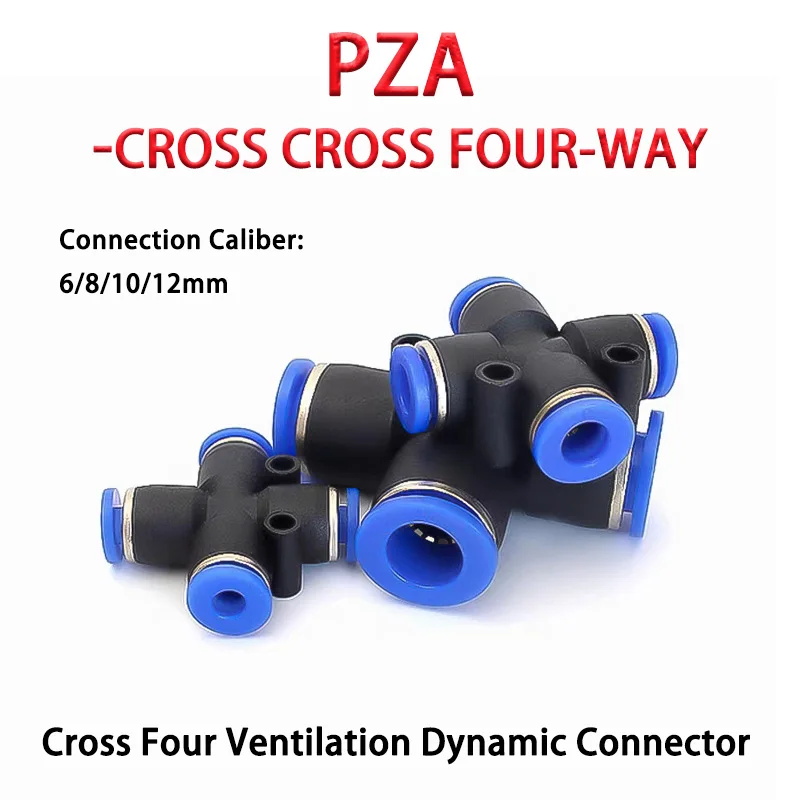 

1pcs Cross-Shaped Pneumatic Fitting Pipe Connector Tube Air Quick Fittings Water Push In Hose Plastic 4mm 6mm 8mm 10mm 12mm