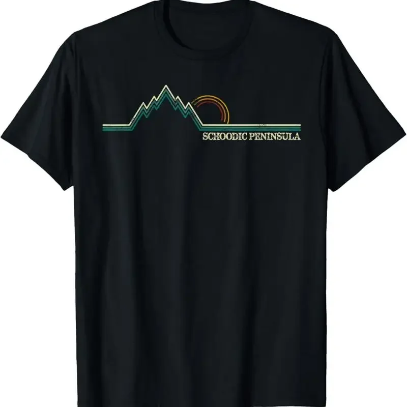 Retro Schoodic Peninsula Acadia National Park Maine T Shirt