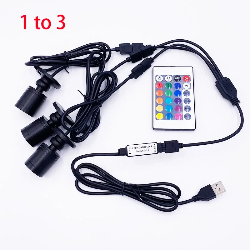 Imagem -02 - Projetores Led Interiores Rgb Reguláveis Gabinete de Exibição Lâmpada com Controlador e Linha de Derivação Interface Usb 5v