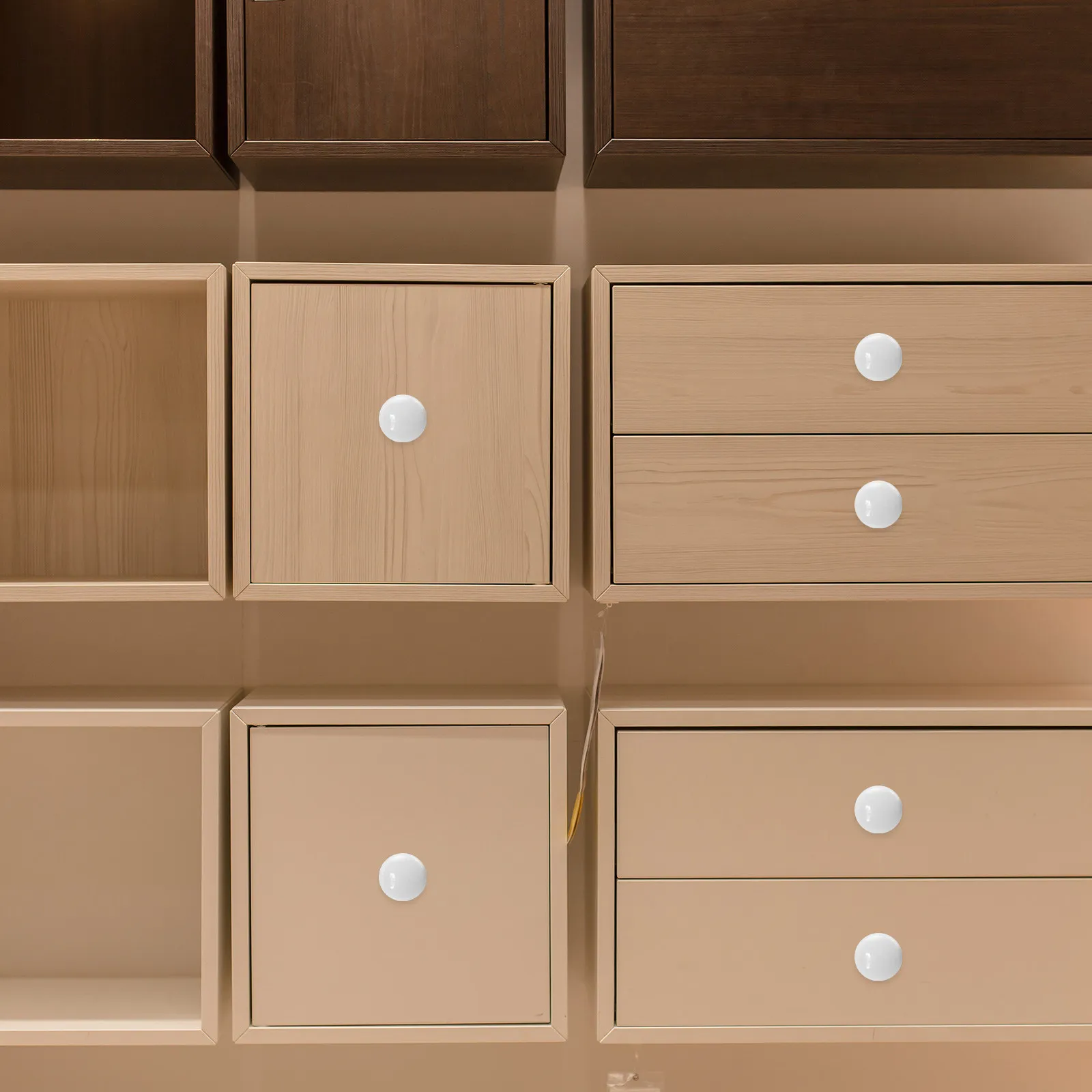 20Pcs Real Wood Drawer Pulls Elegant Smooth Finish Furniture Knobs for Cabinets Drawers Doors Chest Cupboard Wardrobe Bookcase