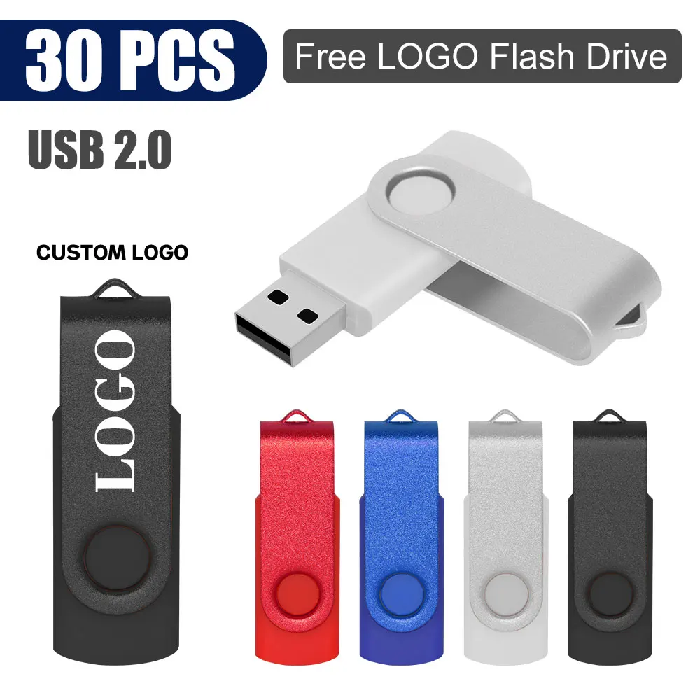 30Pcs/Lot USB 2.0 Flash Drive 4GB 8GB Pendrive 16G 32GB Flash Memory Stick 64GB Hight Speed Pen Drives Storage key Usb