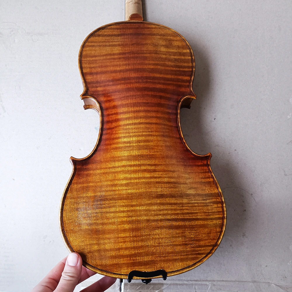 

Over 30 year Natural Tiger Pattern Maple handmade Violin 4/4 Italy Retro clear varnish Solid wood violino set with case