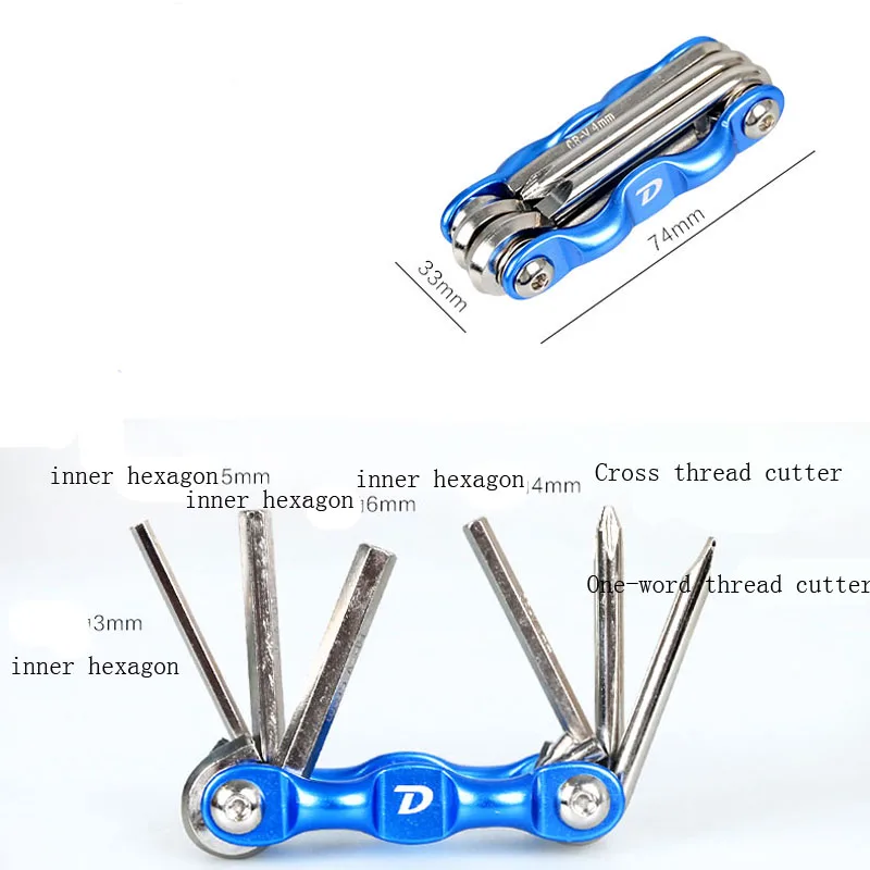 6 in 1 Multi Usage Bike Bicycle Repair Bike Tools Kit Hex Wrench Nut Tire repair Hex Allen Key Screwdriver Socket Extension Rod