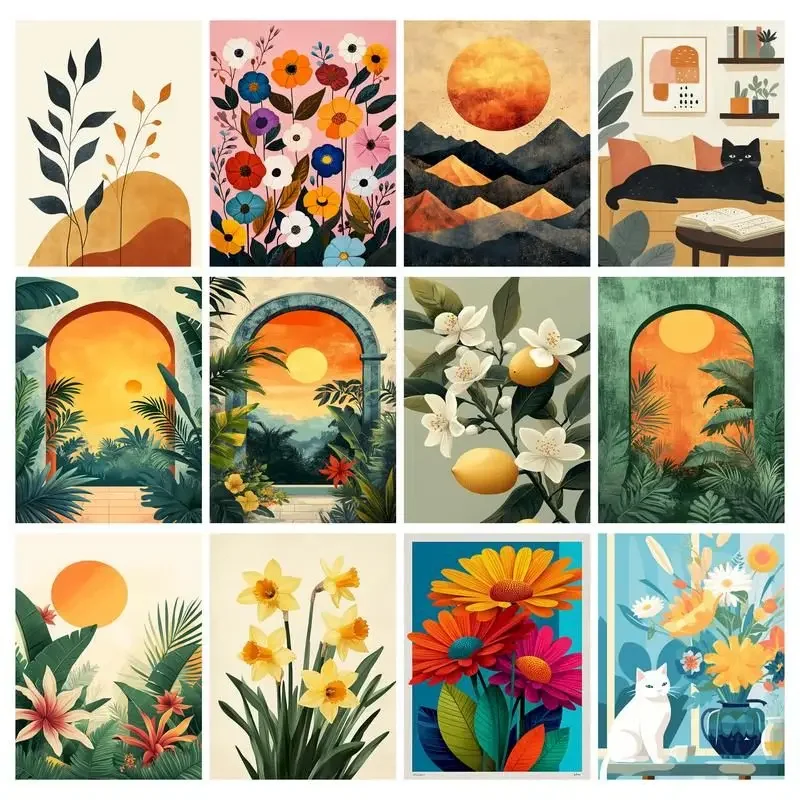 SDOYUNO Acrylic Painting By Numbers Diy Gift Landscape For Adult Picture Drawing Home Decors On Canvas Handmade Paint Kit