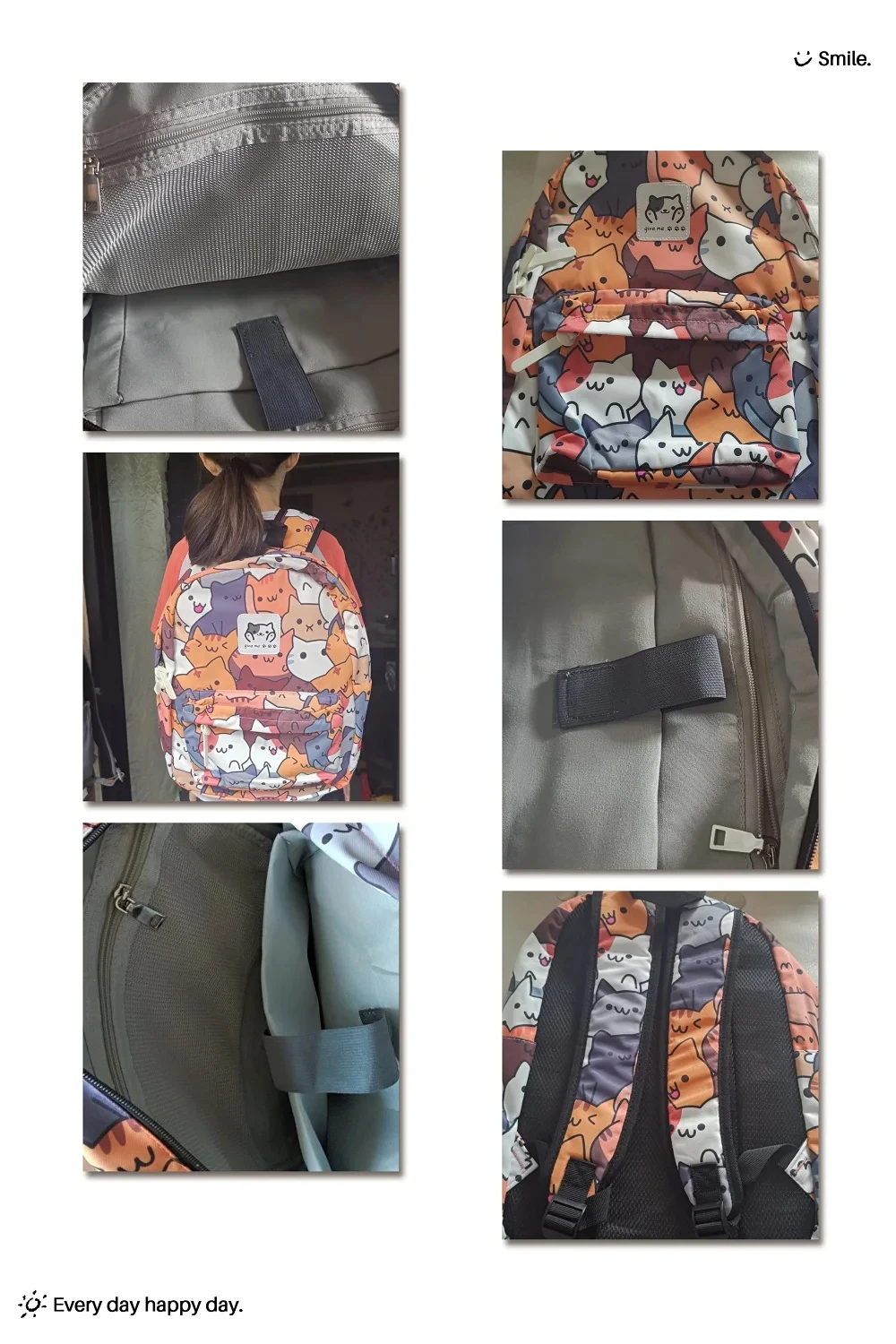 New adorable cat litter bag cute backpack for schoolgirl college student mochila travel daypack kitty prints schoolbags satchel