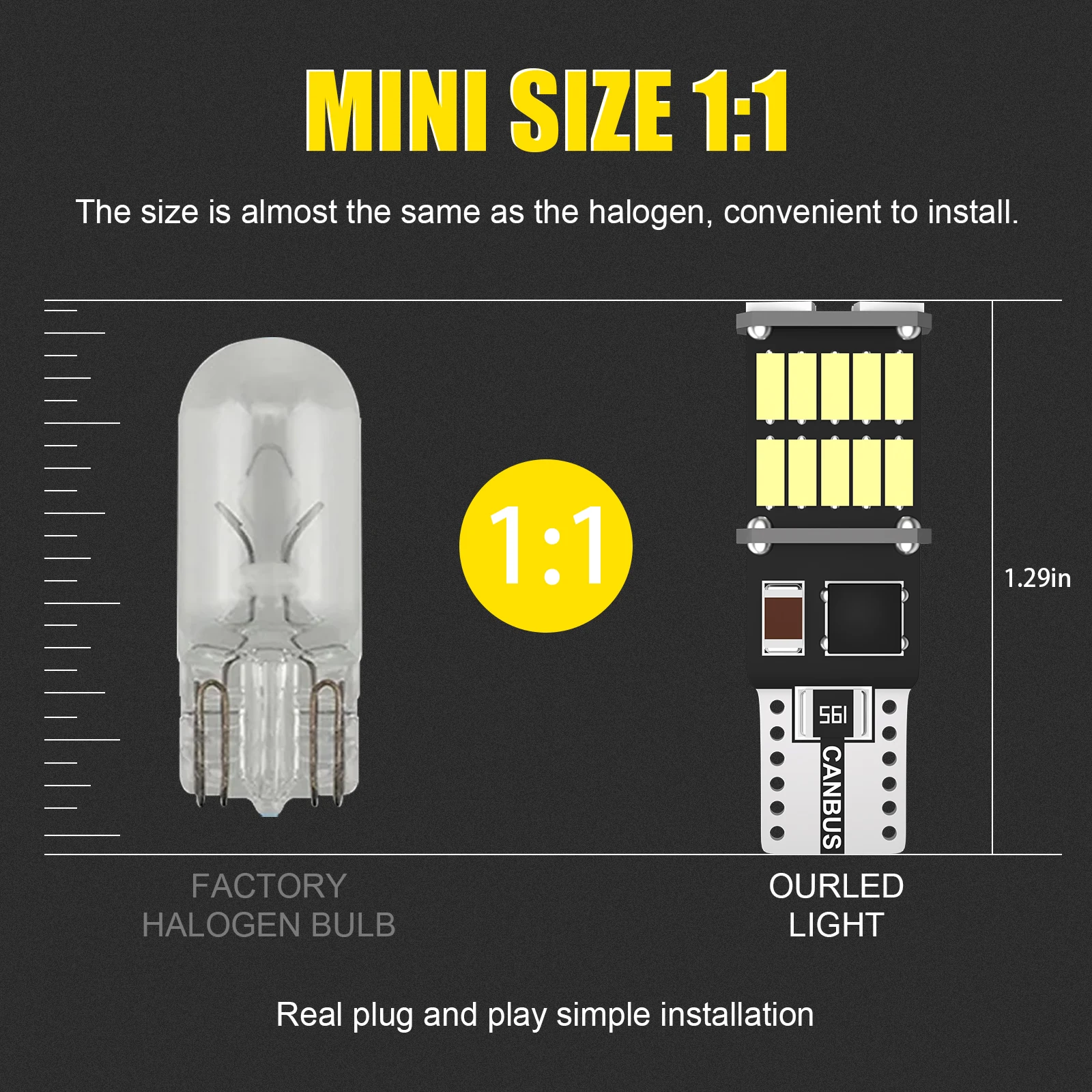 10pcs T10 LED W5W Bulbs Canbus free 6500K White 26smd Yellow Blue Pink Auto Signal Lamp Trunk Lamp Parking Lights 12V