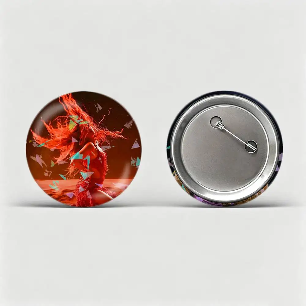 Dai Dai S-Shakira  Custom Tinplate Round Button Badges Pins Brooches for Clothes Backpack