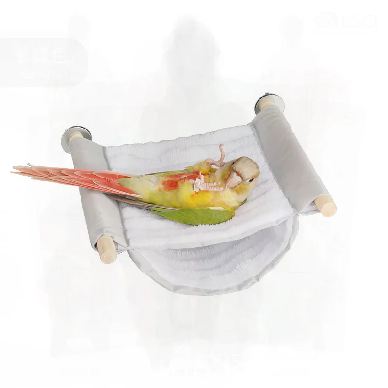 

Multicolor Parrot Hamster Nest Warm Hammock Removable Washable Windowsill Hanging Cradle Cat Bed Medium Size Yellow Gray