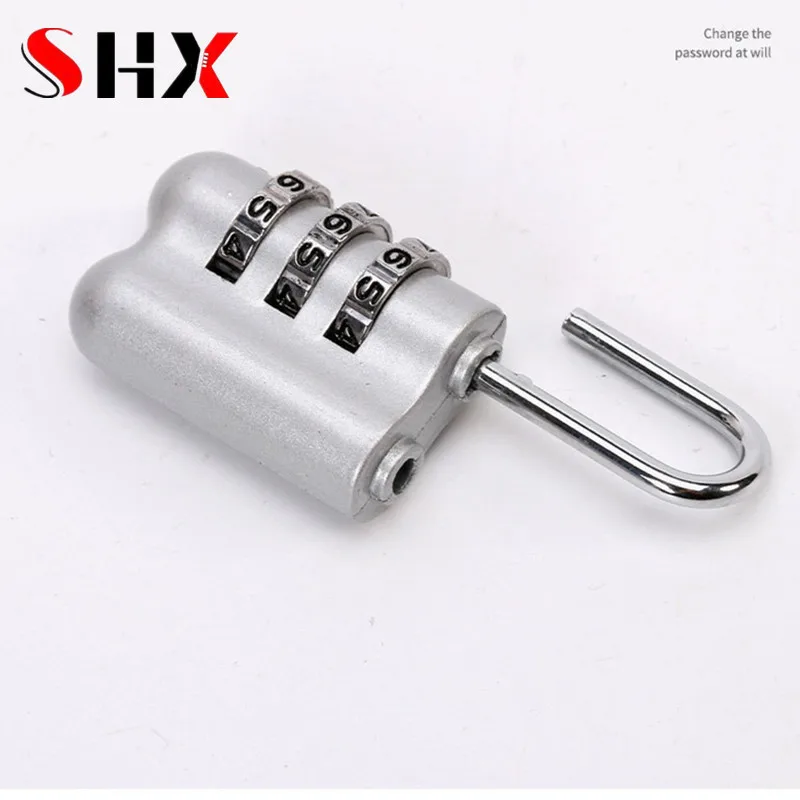 1pcs Aluminum Alloy Mini 3 Digits Number Password Code Lock Combination Padlock Pad Lock Resettable for Travelling Bag Door