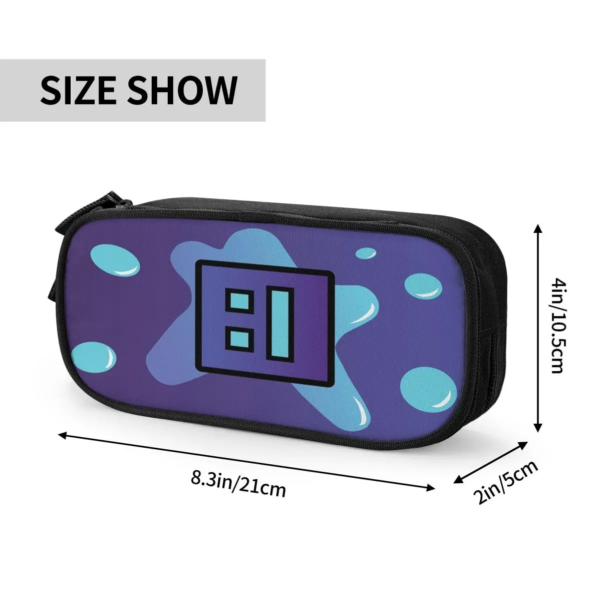 Video Game Geometry Dash Pencil Cases for Students Gifts Pen Box Pencil Bag Large Storage Pencil Pouch