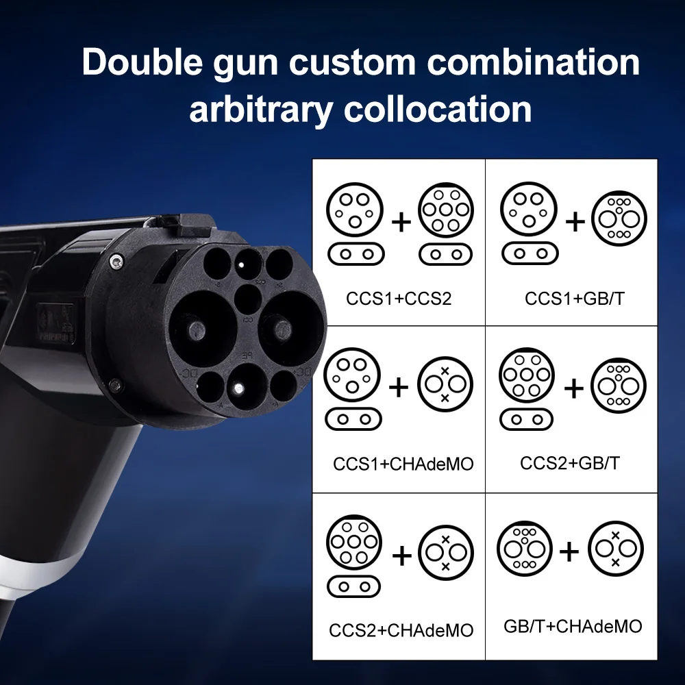 Supports CCS2 GBT IK10 Anti-collision Custom Cable Length 350KG 50 60HZ High Quality EV DC Fast Charger