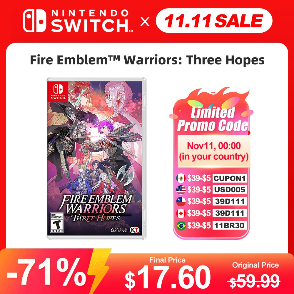 Fire Emblem Warriors Three Hopes Nintendo Switch Physical Game Card for Switch OLED Lite Console Support TV Tabletop Palm Mode