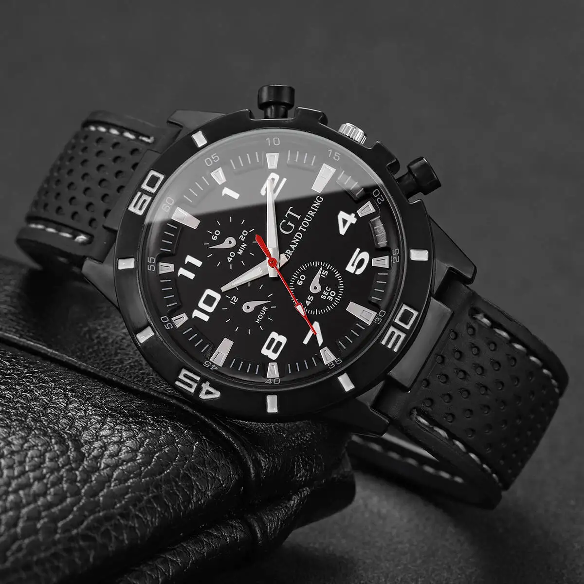 2개/대 패션 남자 쿼츠 시계 실리콘 밴드 남자 스포츠 시계 Reloj Hombre (상자 없음))