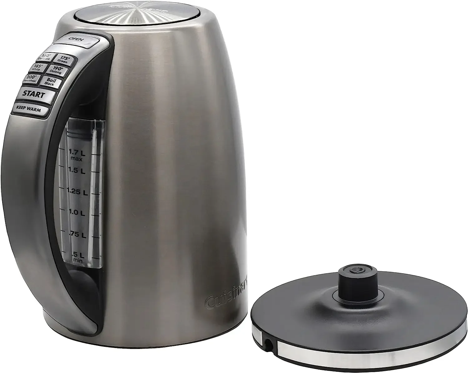 

1.7-Liter Stainless Steel Cordless Electric Kettle with 6 Preset Temperatures (Brushed Graphite Gray)