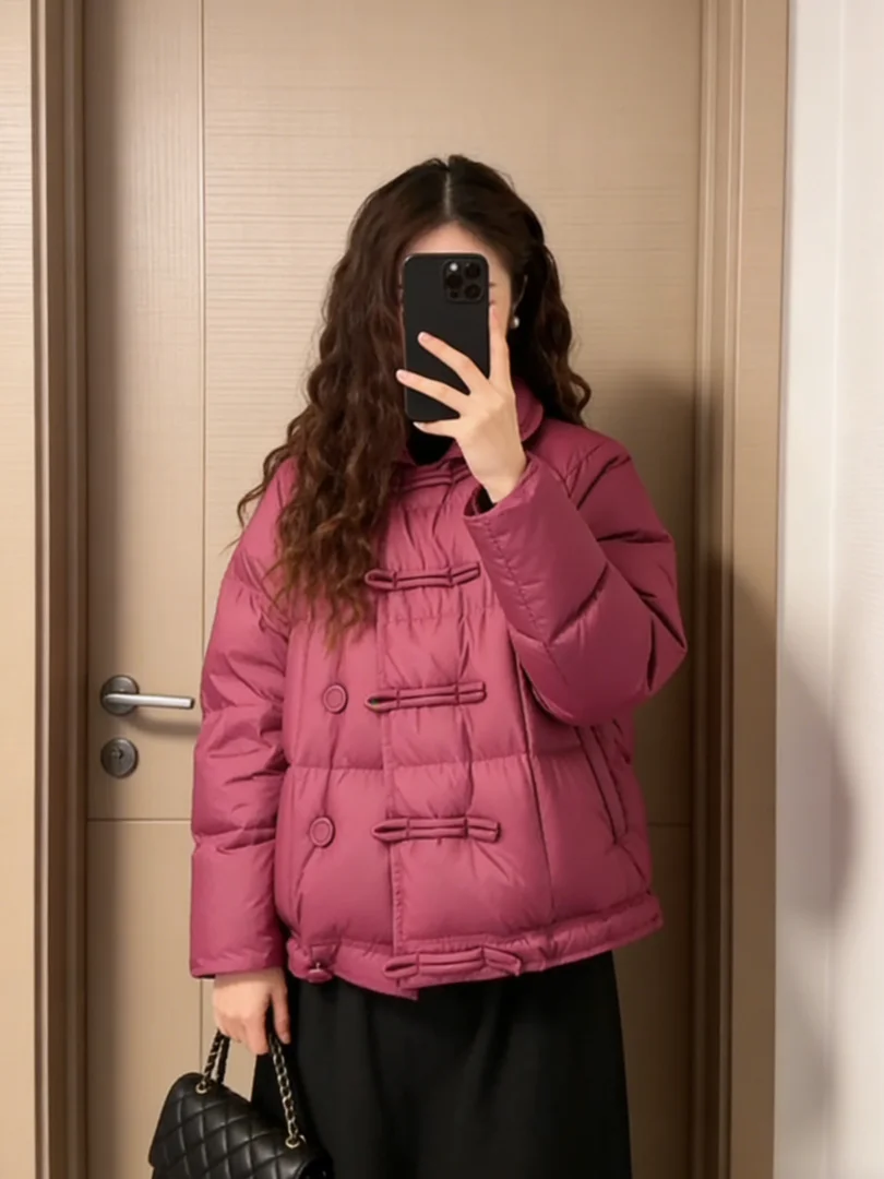 

Очаровательная розовая короткая куртка-пальто из теплого хлопка, зимняя одежда в корейском стиле, модная женская верхняя одежда, куртка