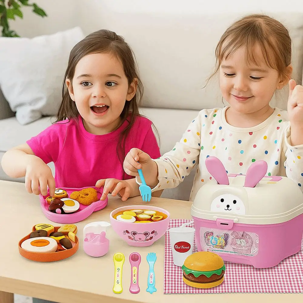 Little BearShape Pudding Feeding Set Pretend Play Simulation Model Lunch Box Pudding Toy Kawaii Early Education Play House Toys