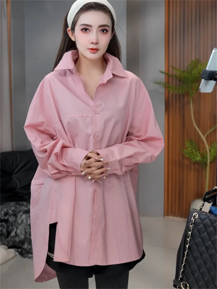 

Korean Sle Vintage Collar Women's irt Spring 2025 New Faion Beautiful Split Ladies' Premium irt Commute Sle Lo...