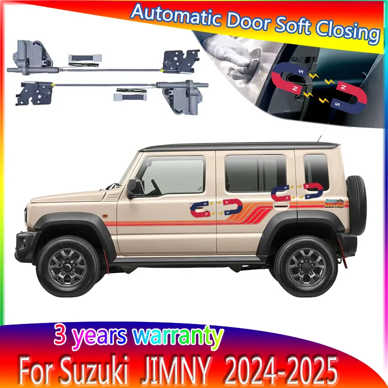 4pcs Car Smart Electric Suction Door Refitted Automatic Locks Soft Close Anti Pinch For Suzuki Jimny 2024-2025 Car Accessories