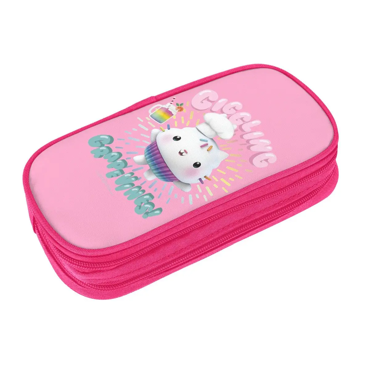 Kids Gabbys Dollhouses Love Cakey Cat Pencil Case School Pencil Cases Double Layer Kids University Pencil Bag School Supplies