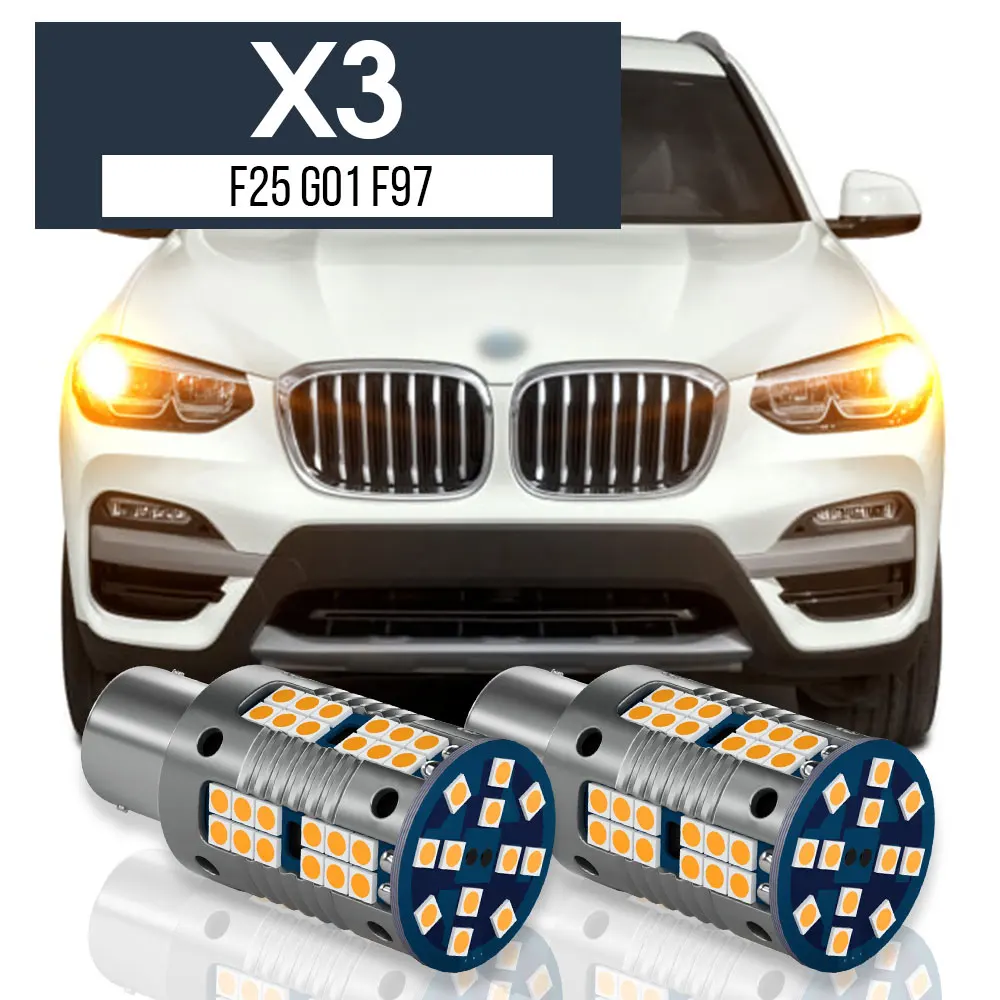 2pcs LED Turn Signal Light Lamp Blub Canbus Accessories For BMW X3 F25 G01 F97 2010 2011 2012 2013 2014 2015 2016 2017