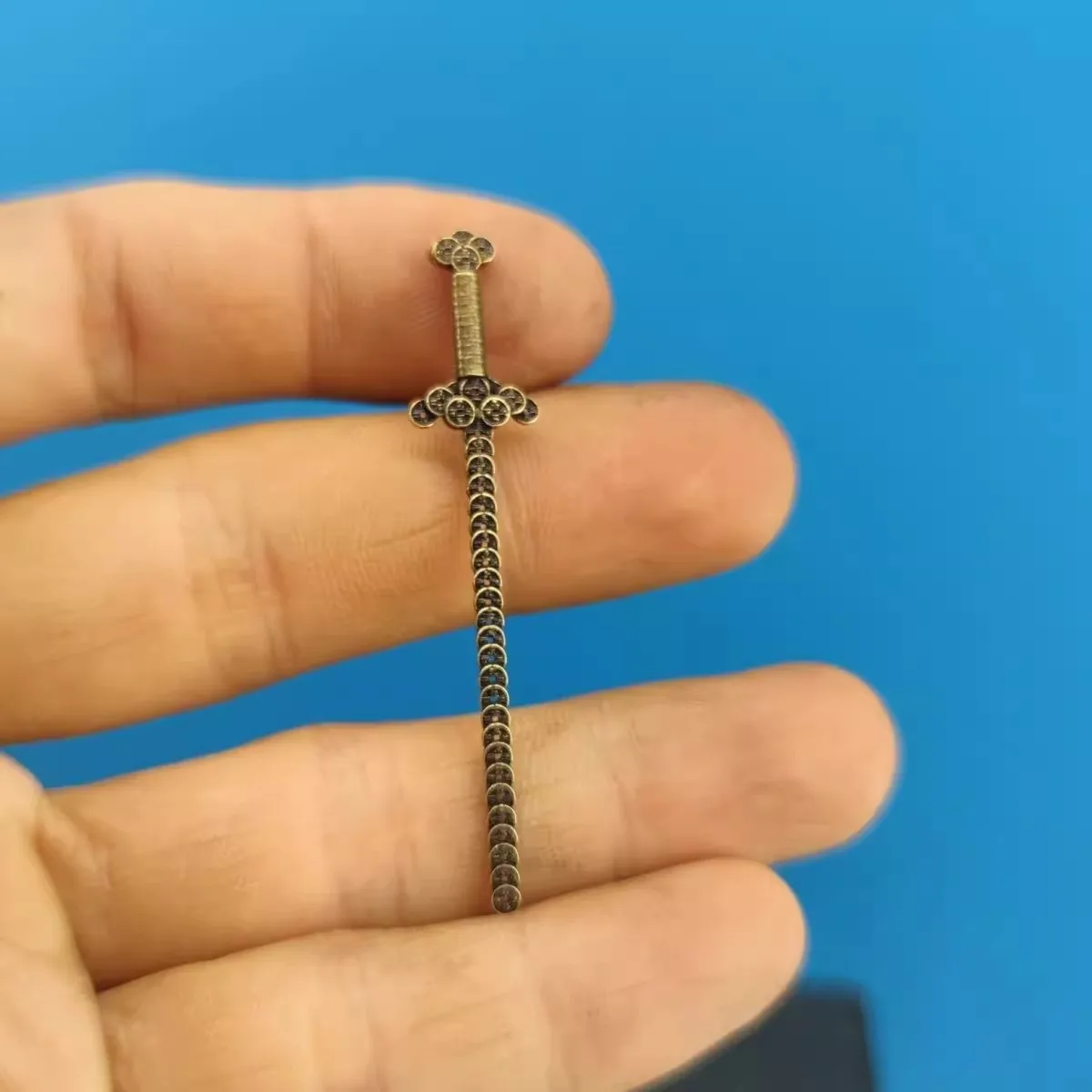 Antique Brass Coins Sword Feng Shui Wealth Amulet Miniature Taoist Talisman Desk Decor Spiritual Home Office Gift Model Sword