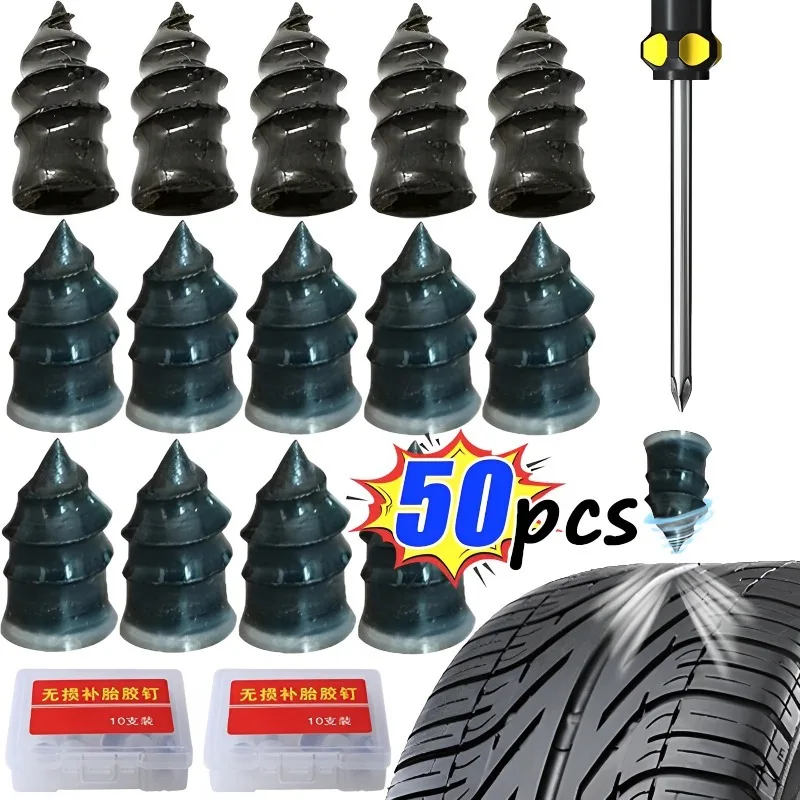 Vacuum Tyre Repair Nails Car Trucks Motorcycles Bike Scooter Tire Puncture Repairing Tools Universal Tubeless Rubber Nail Kit