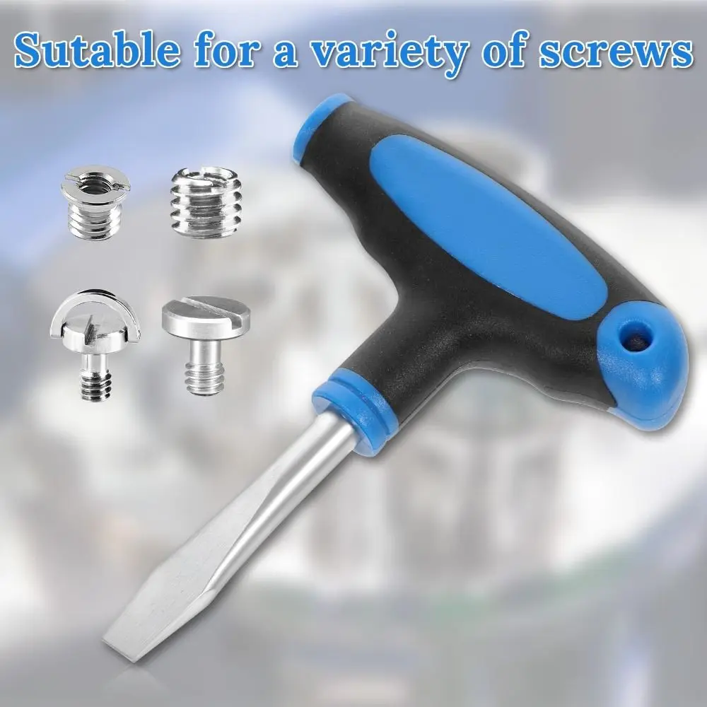 Ergonomic T‑Handle Screwdriver High Carbon Steel Short Wide Flat Head Tip Portable Precision Hand Repair Screwdriving Tool