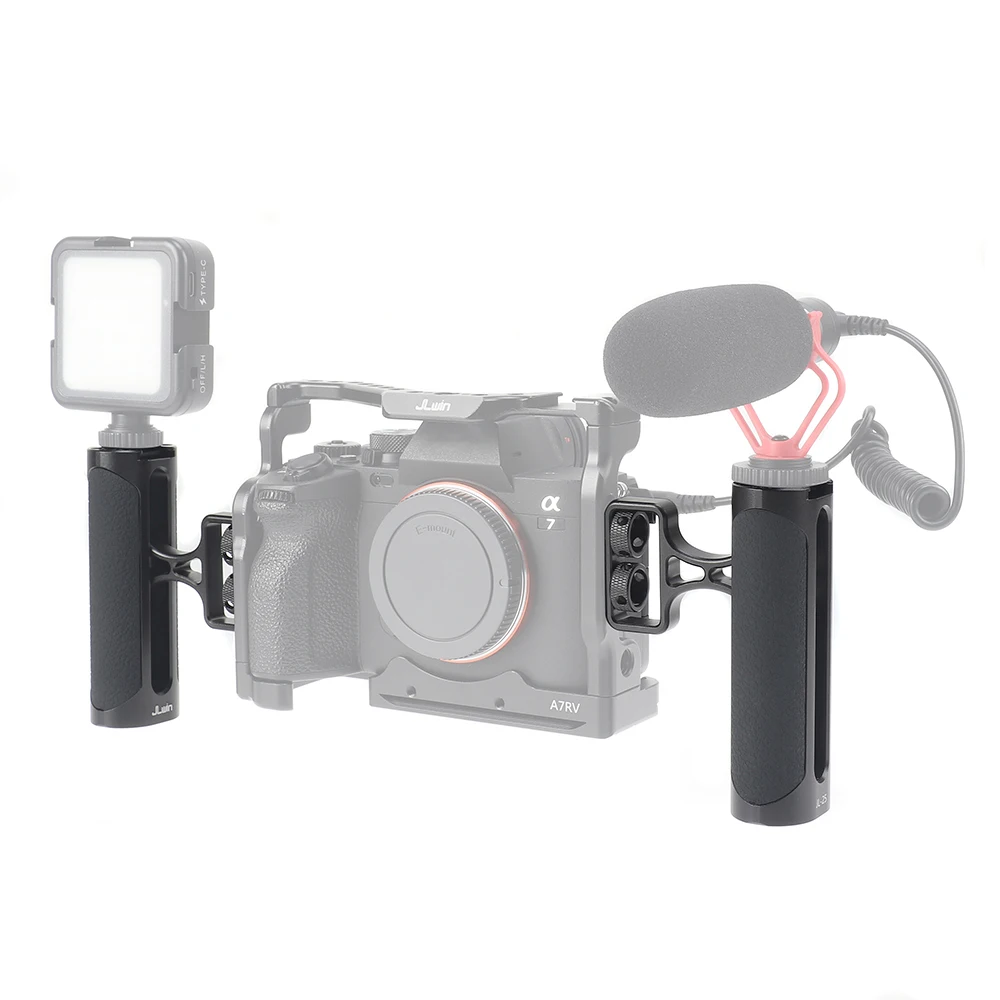 FOTGA Universal Side Handle Aluminum Side Handle Grip Built-in Wrench with Cold Shoe Mount For Camera Cage Fill Light Microphone
