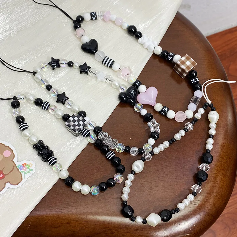 Star Heart Butterfly Pearl Beaded Phone Chain Hanging Cord Charms Phone Case Strap Summer Handmade Mobile Lanyard Jewelry Gifts - náhled 6